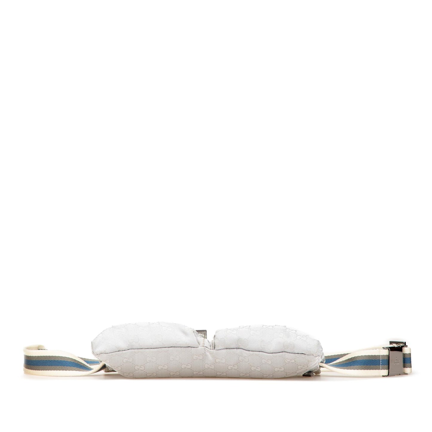 Gucci GG Web Double Pocket Belt Canvas Silver Accessory