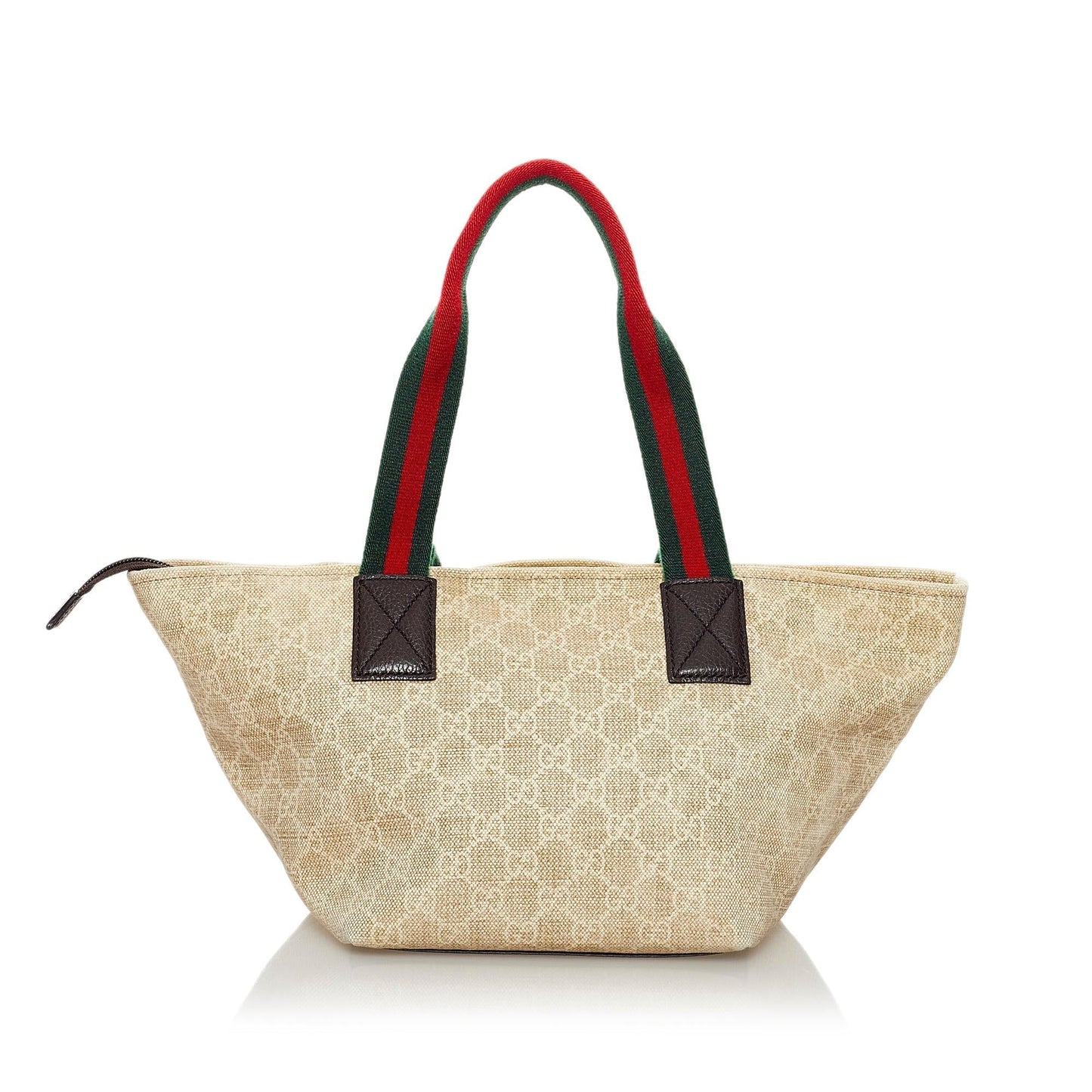 Gucci GG Web SHG Canvas Brown Satchel Bag