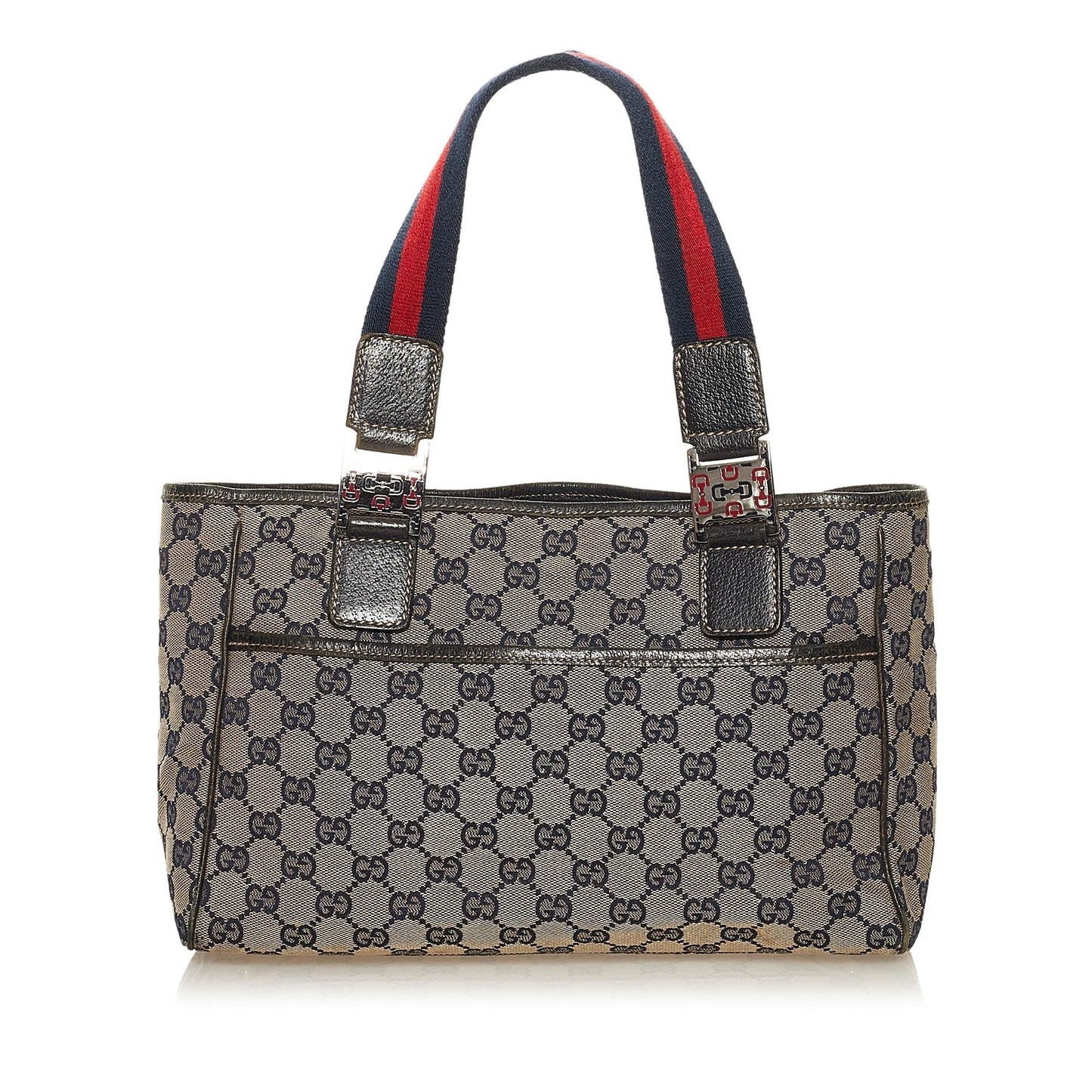Gucci GG Web SHG Canvas Brown Satchel Bag 4