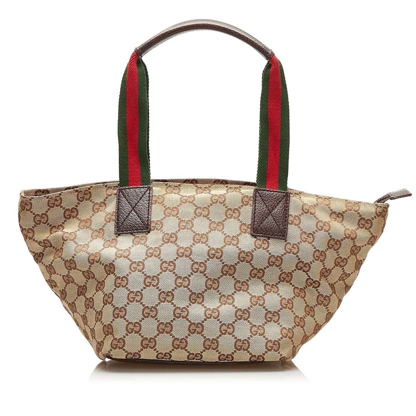 Gucci GG Web SHG Canvas Brown Satchel Bag 5