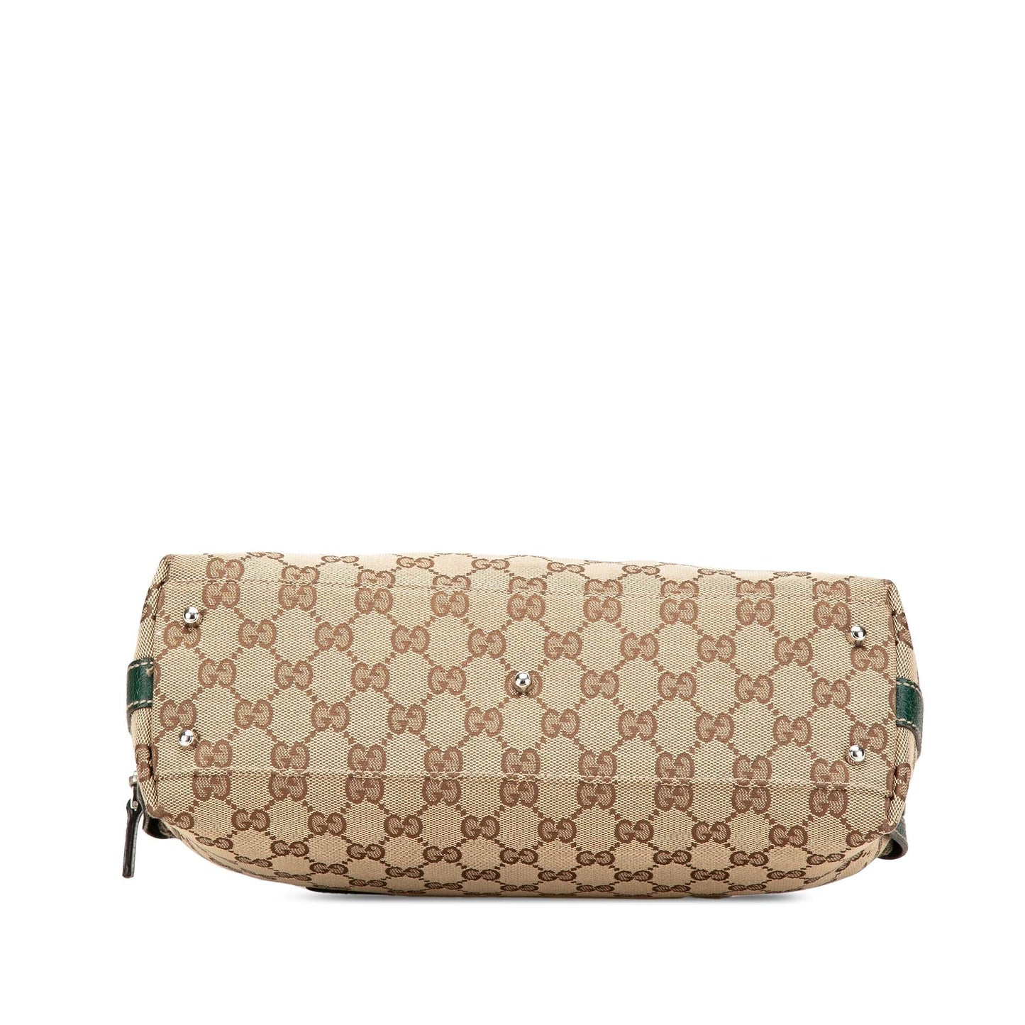 Gucci GG Web Pop Canvas Calf Brown Green Satchel Bag