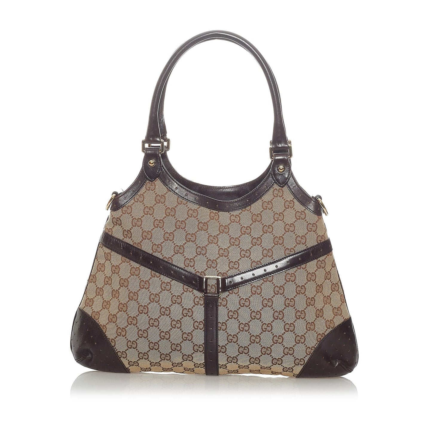 Gucci GG Web Reins SHG Canvas Brown Shoulder Bag