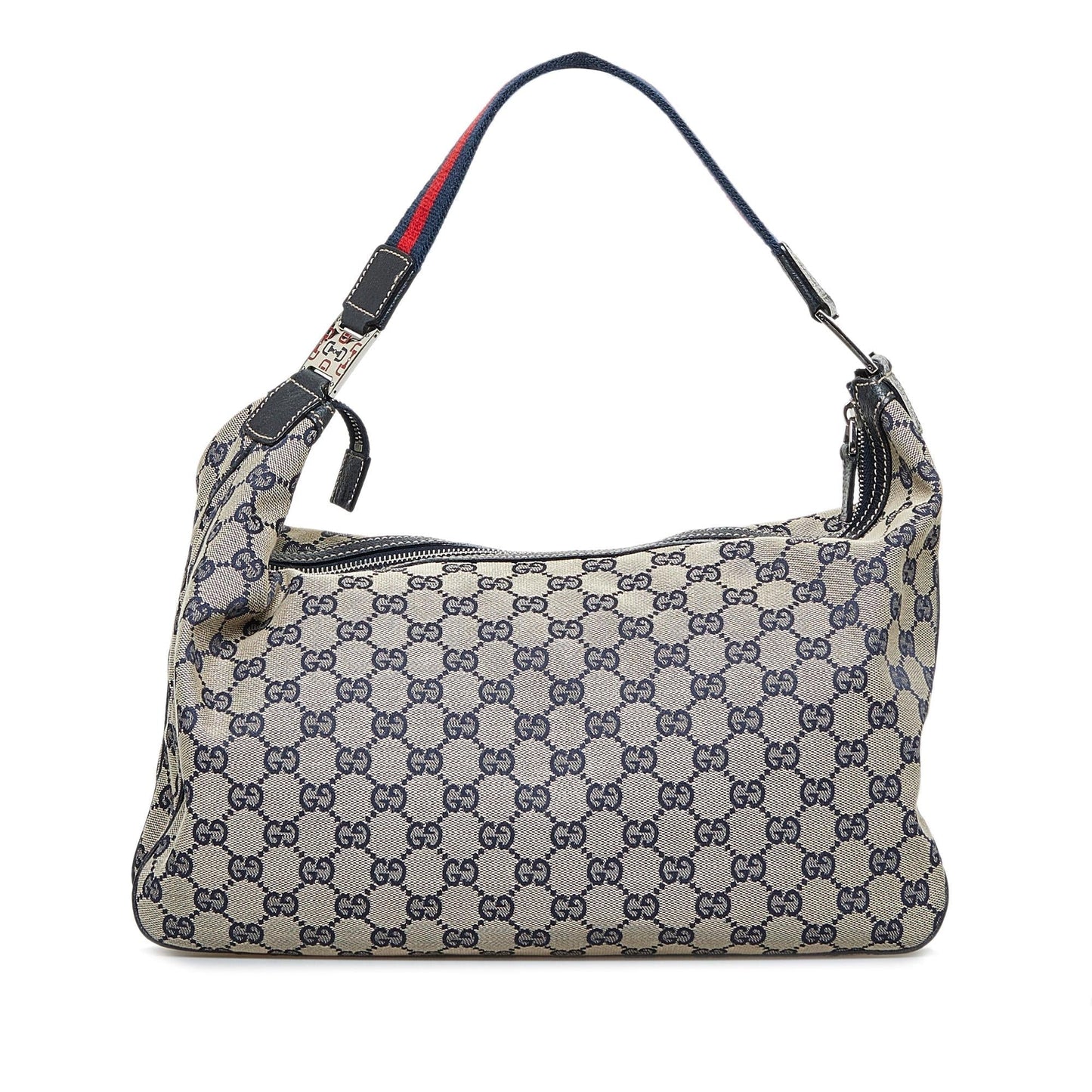 Gucci GG Web SHG-fEPy56 Canvas Grey Shoulder Bag