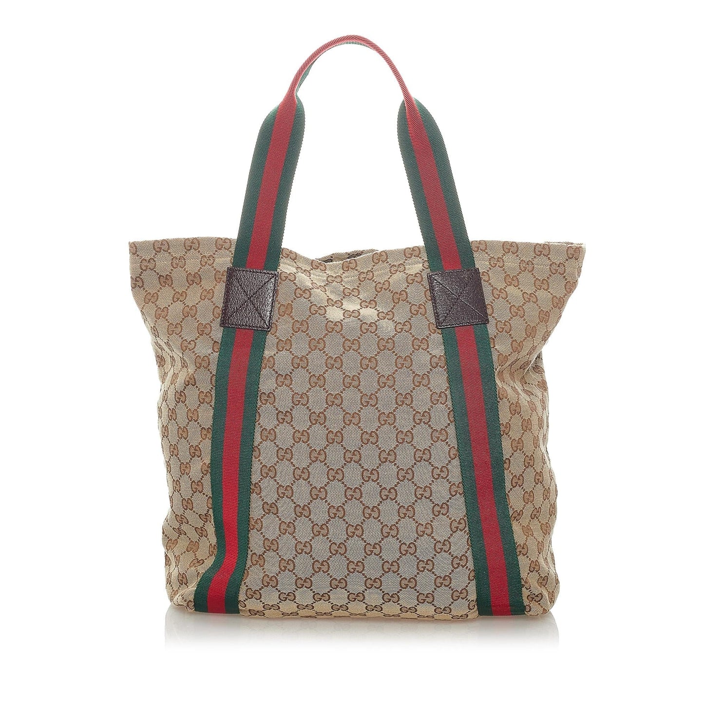 Gucci GG Web SHG Canvas Brown Tote Bag