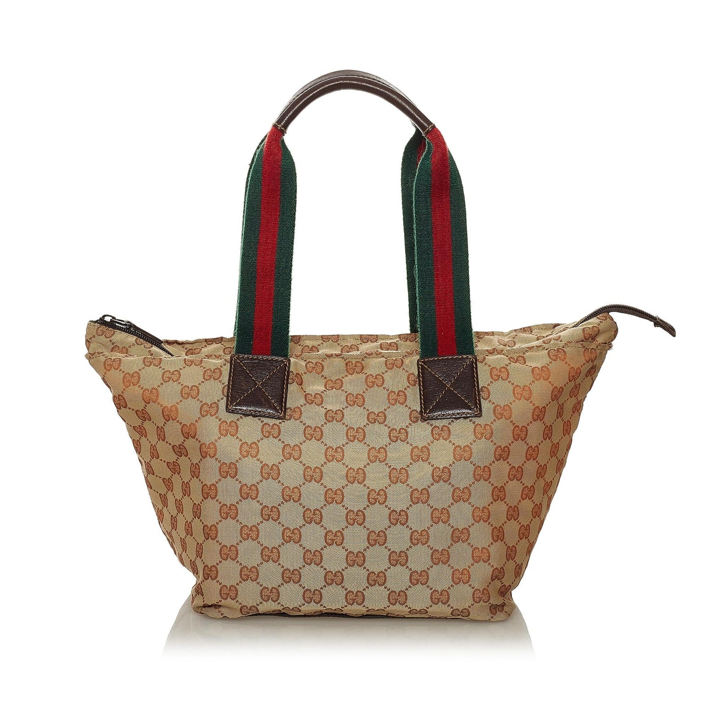 Gucci GG Web SHG Canvas Brown Tote Bag Bag Shg