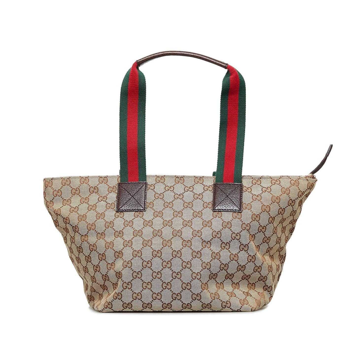 Gucci GG Web SHG-V3zgvm Canvas Brown Tote Bag