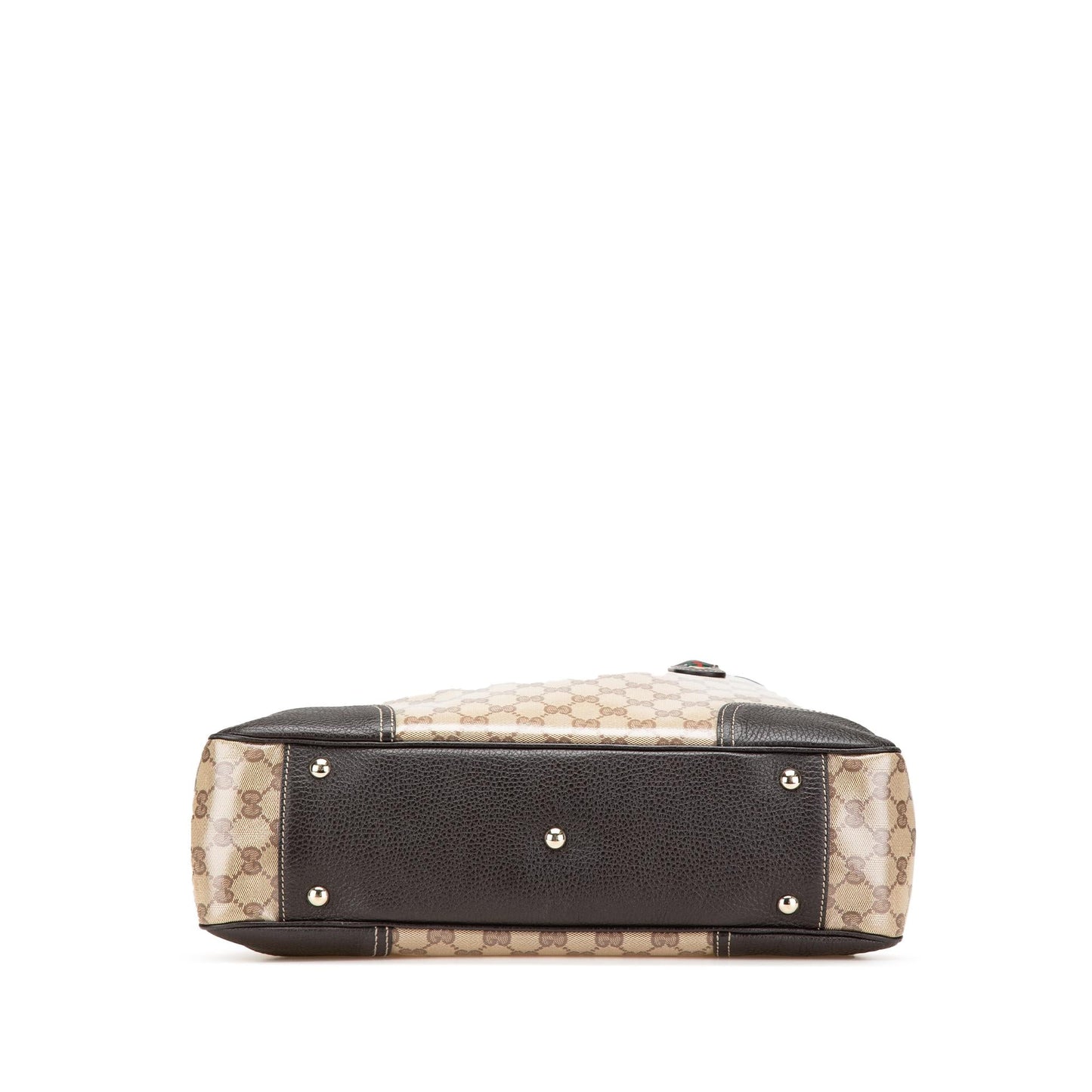 Gucci GG Crystal Princy Canvas Calf Brown Tote Bag