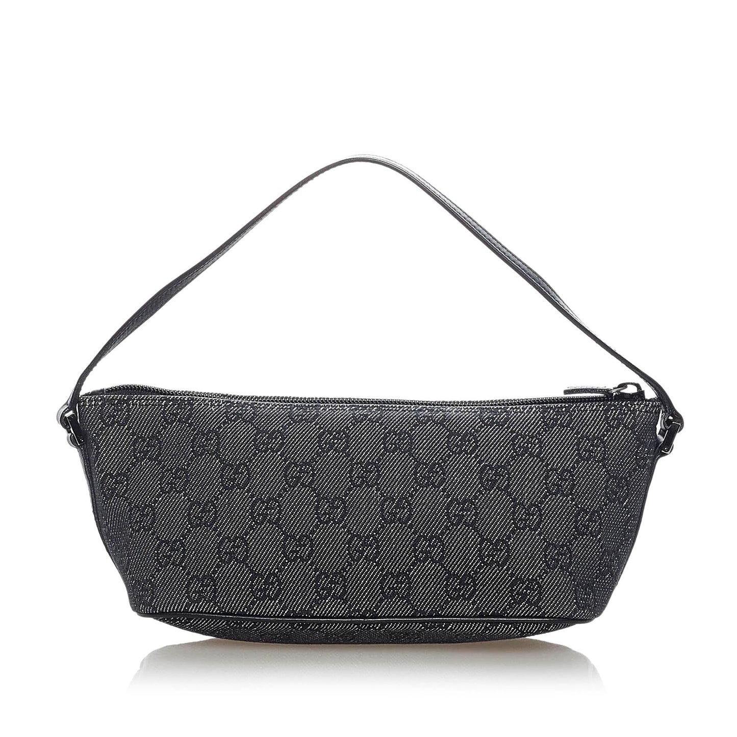 Gucci GG Boat Baguette SHG Denim Black Handbag