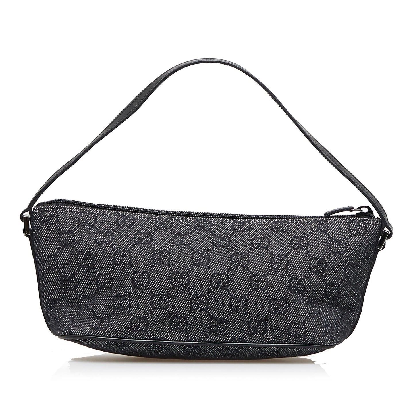 Gucci GG Boat Baguette SHG-2yQjKr Denim Calf Grey Handbag