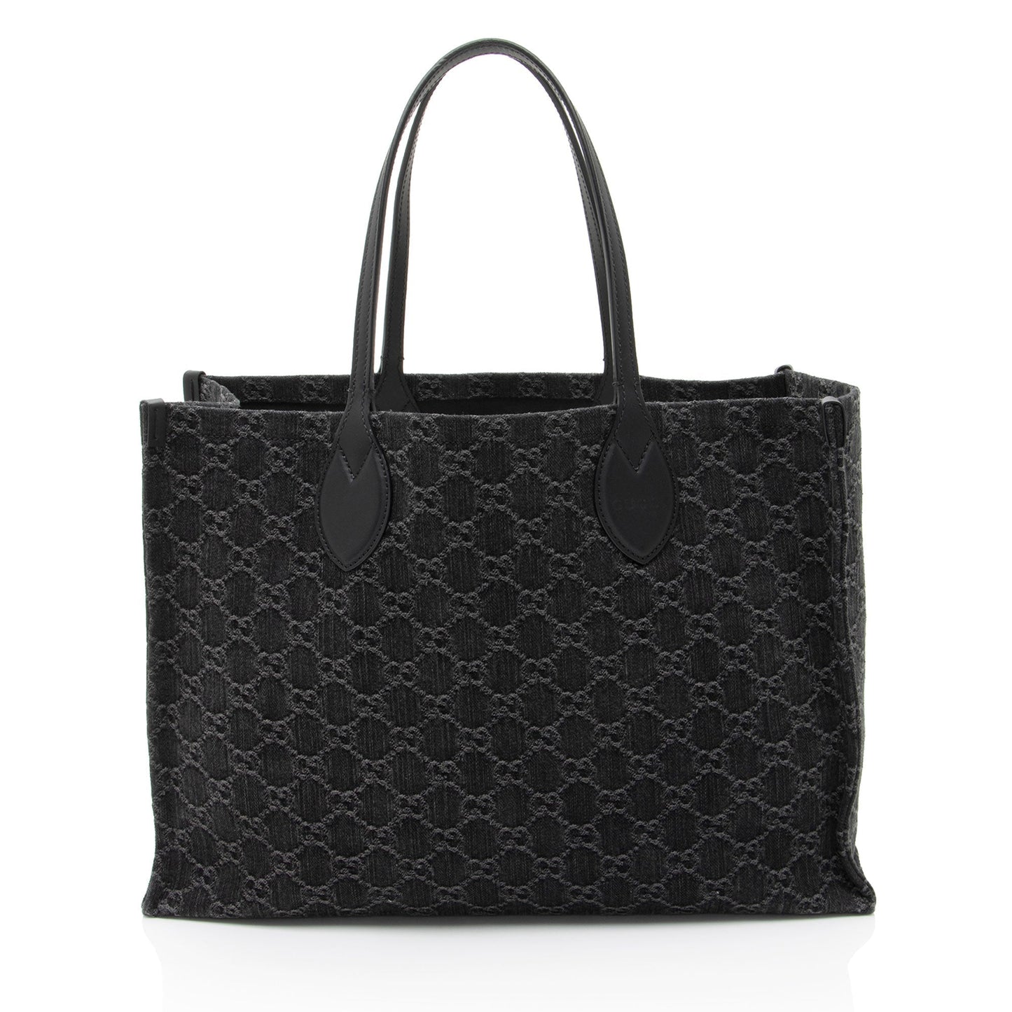 Gucci GG Ophidia Leather Denim Black Large Tote Bag