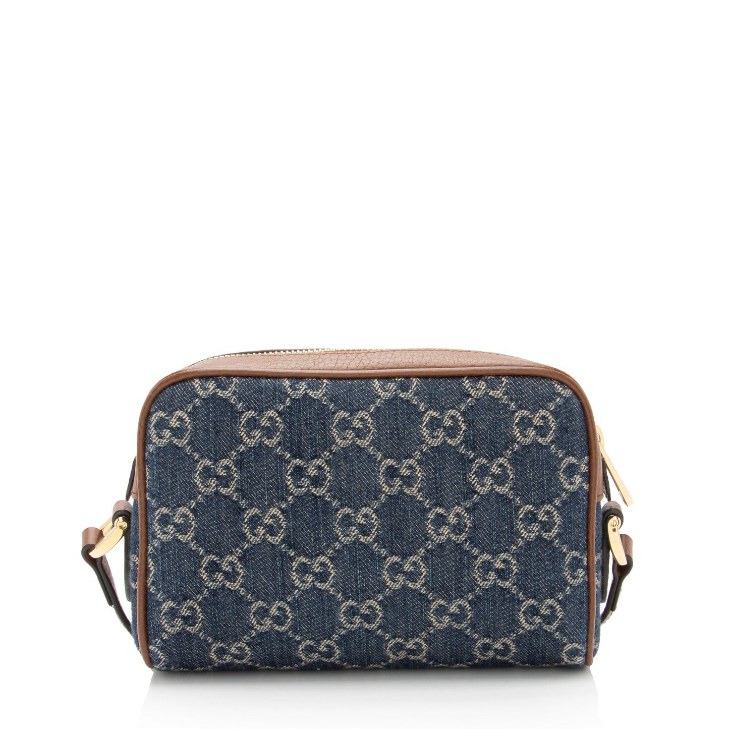 Gucci GG Ophidia SHF-SFY9LT Leather Denim Brown Blue Crossbody Bag