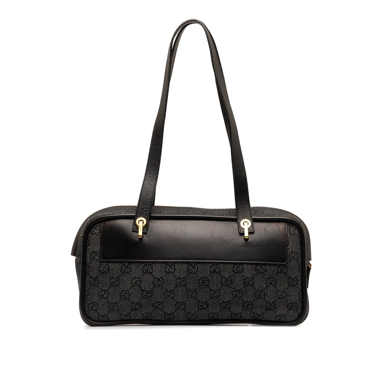 Gucci GG SHG-QwDGp7 Denim Calf Black Grey Shoulder Bag