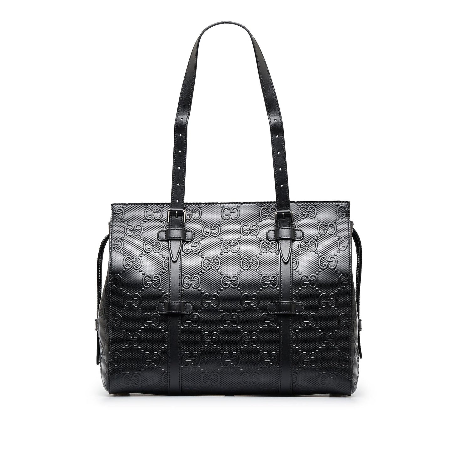Gucci GG Embossed SHG-uqKTLW Calf Black Tote Bag