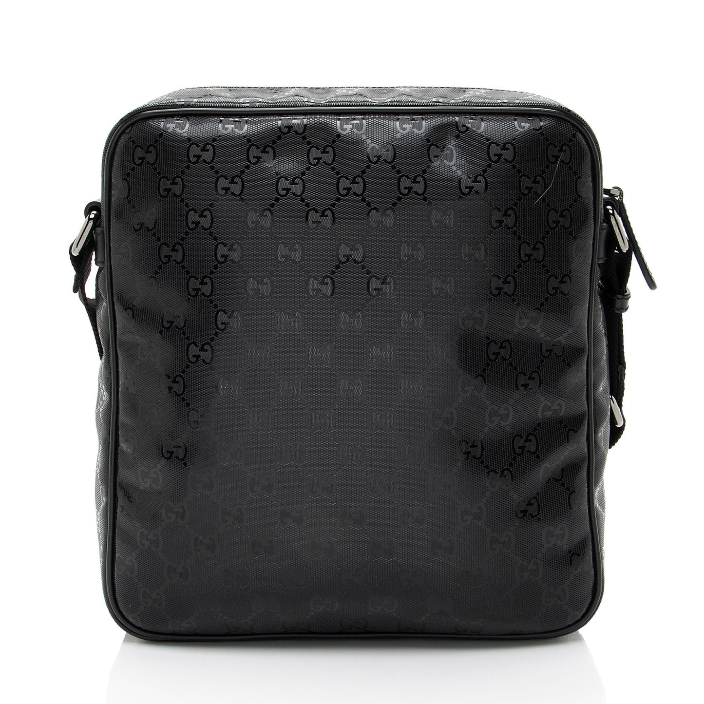 Gucci GG Imprime Messenger Leather Canvas Nylon Black Shoulder Bag