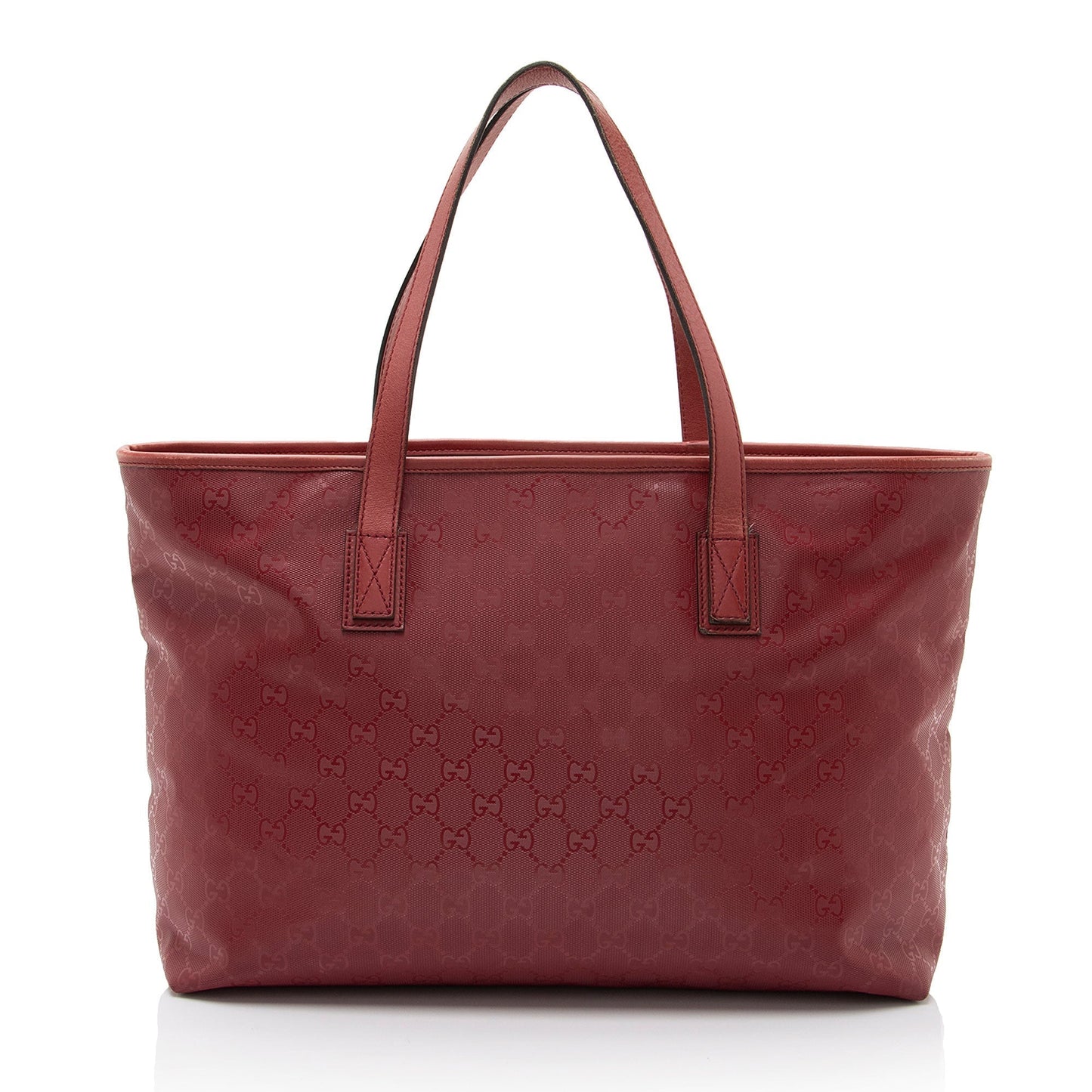 Gucci GG Imprime SHF-6dfyKy Leather Canvas Red Medium Tote Bag