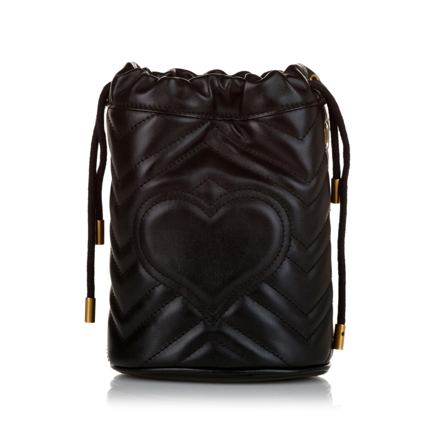 Gucci GG Marmont Bucket SHG Leather Calf Black Chain Crossbody Bag