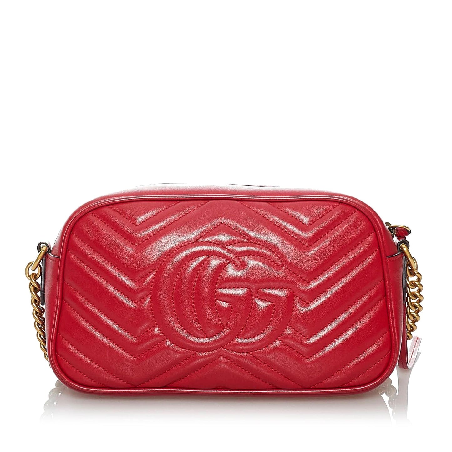 Gucci GG Marmont SHG Matelasse Calf Red Crossbody Bag