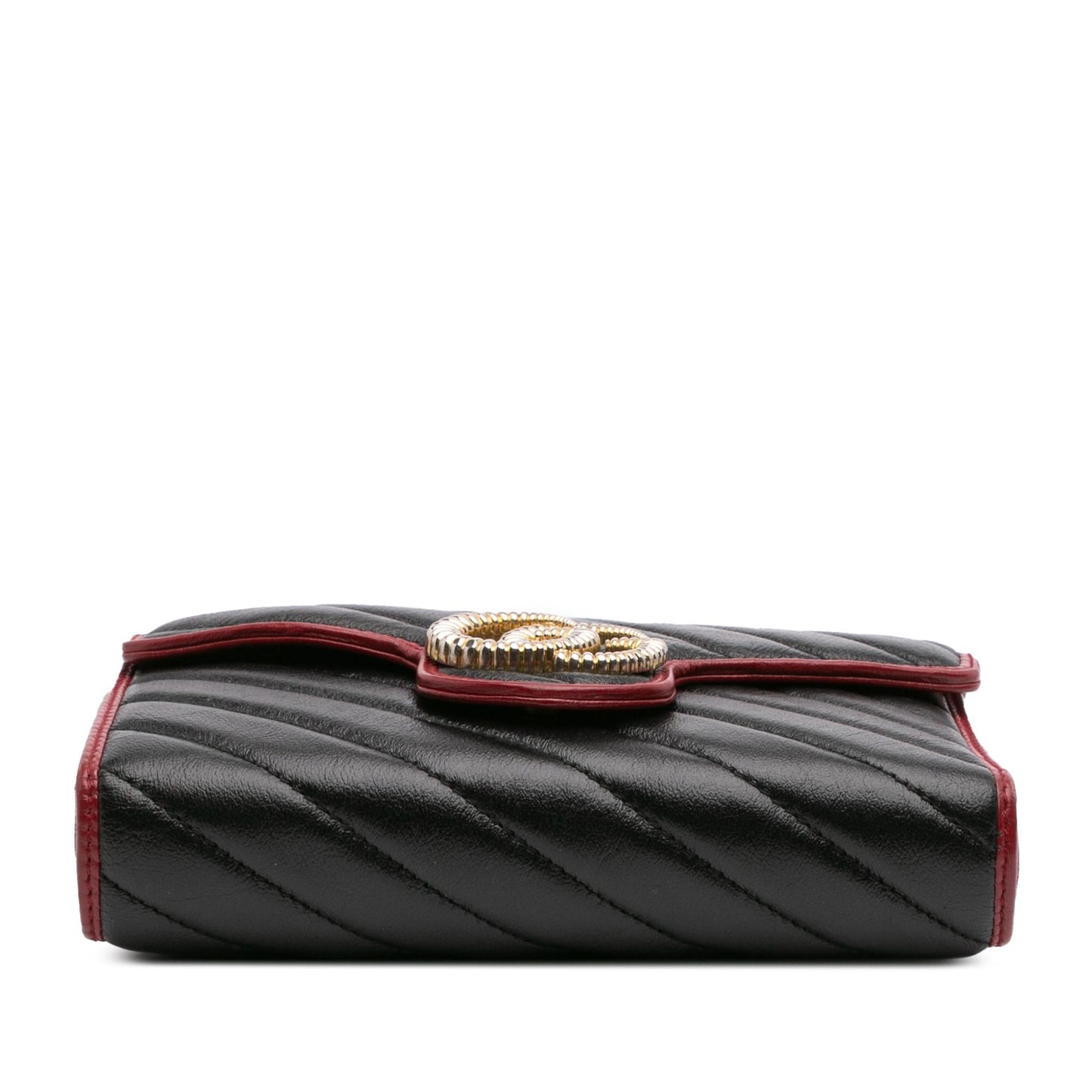 Gucci GG Marmont Torchon Wallet On Matelasse Leather Calf Black Crossbody Bag