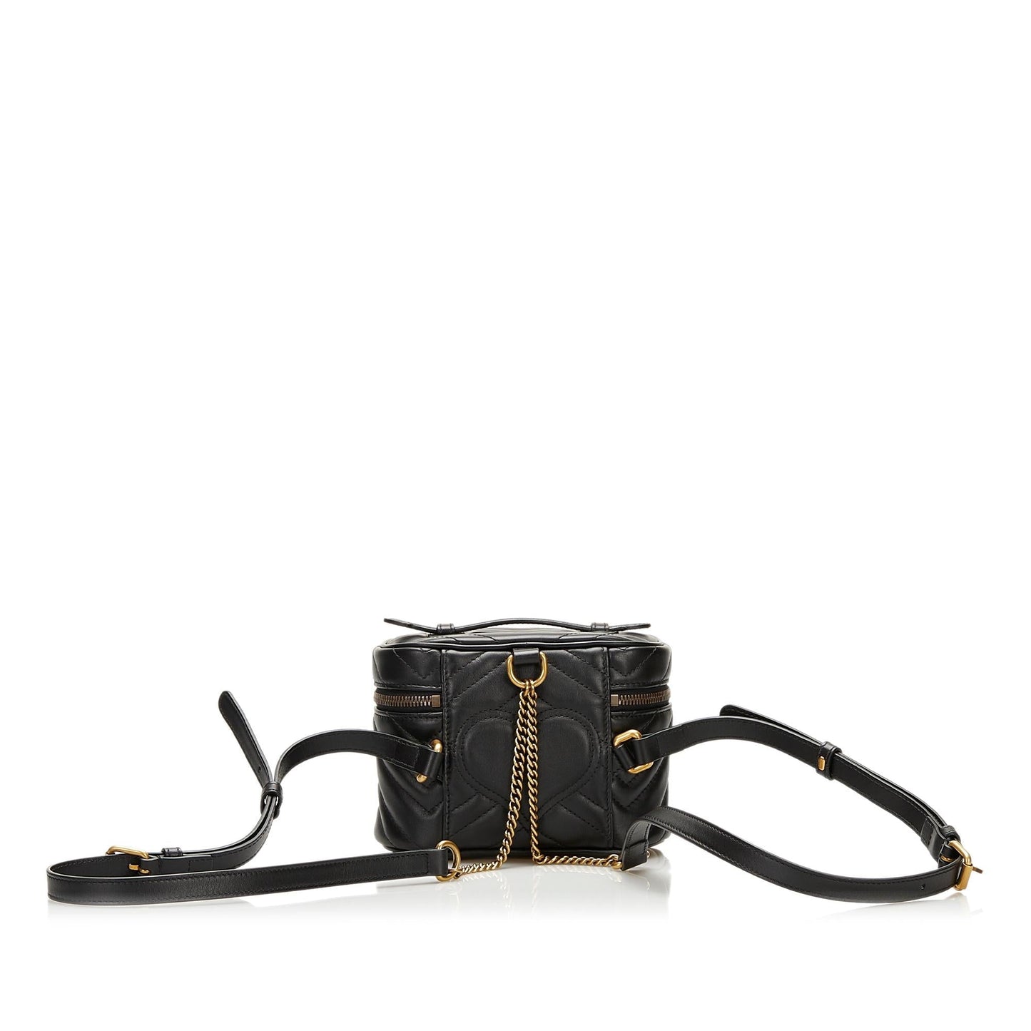 Gucci GG Marmont Round Backpack SHG Calf Black