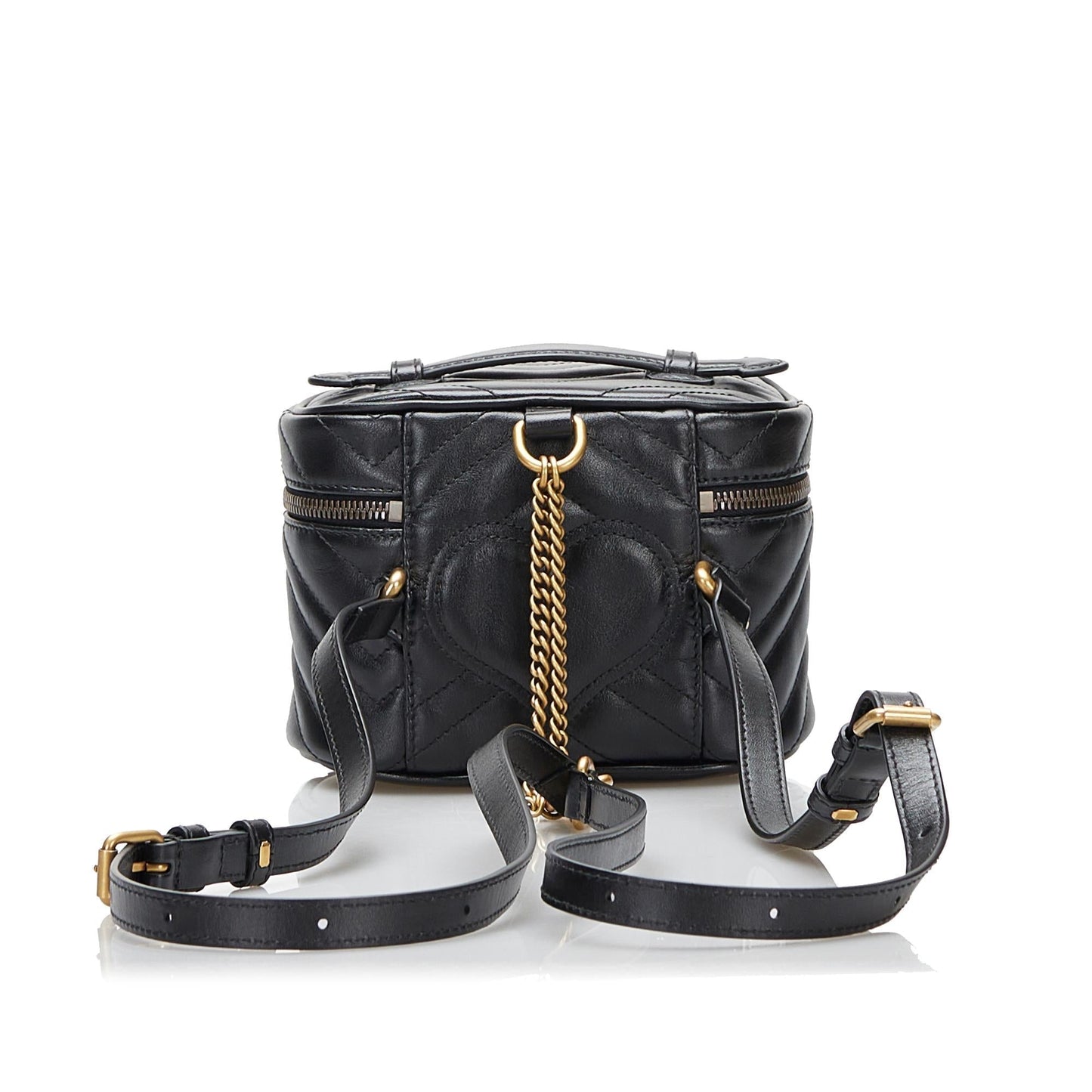 Gucci GG Marmont Round Backpack SHG-EZMQ5g Calf Black