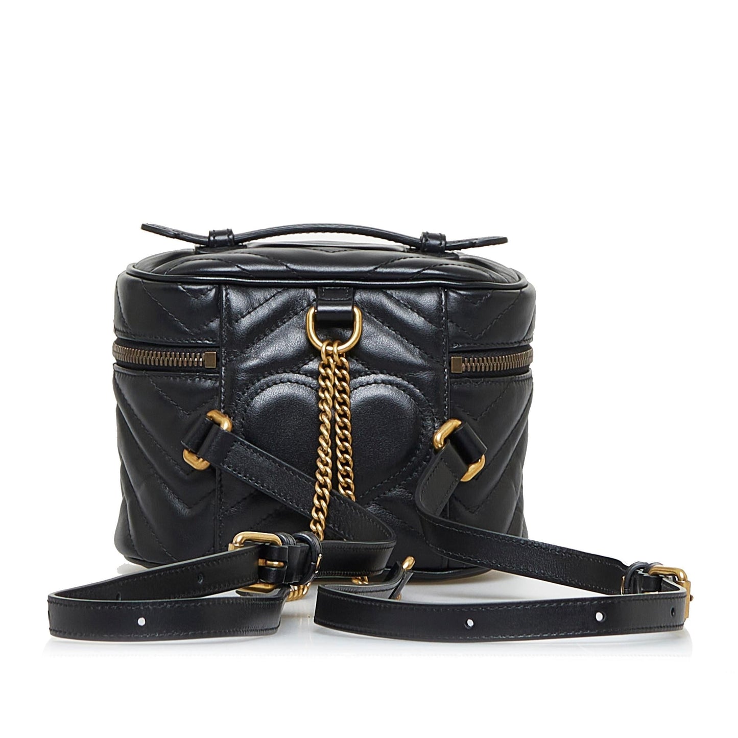Gucci GG Marmont Round Backpack SHG-GVUZ6n Calf Black