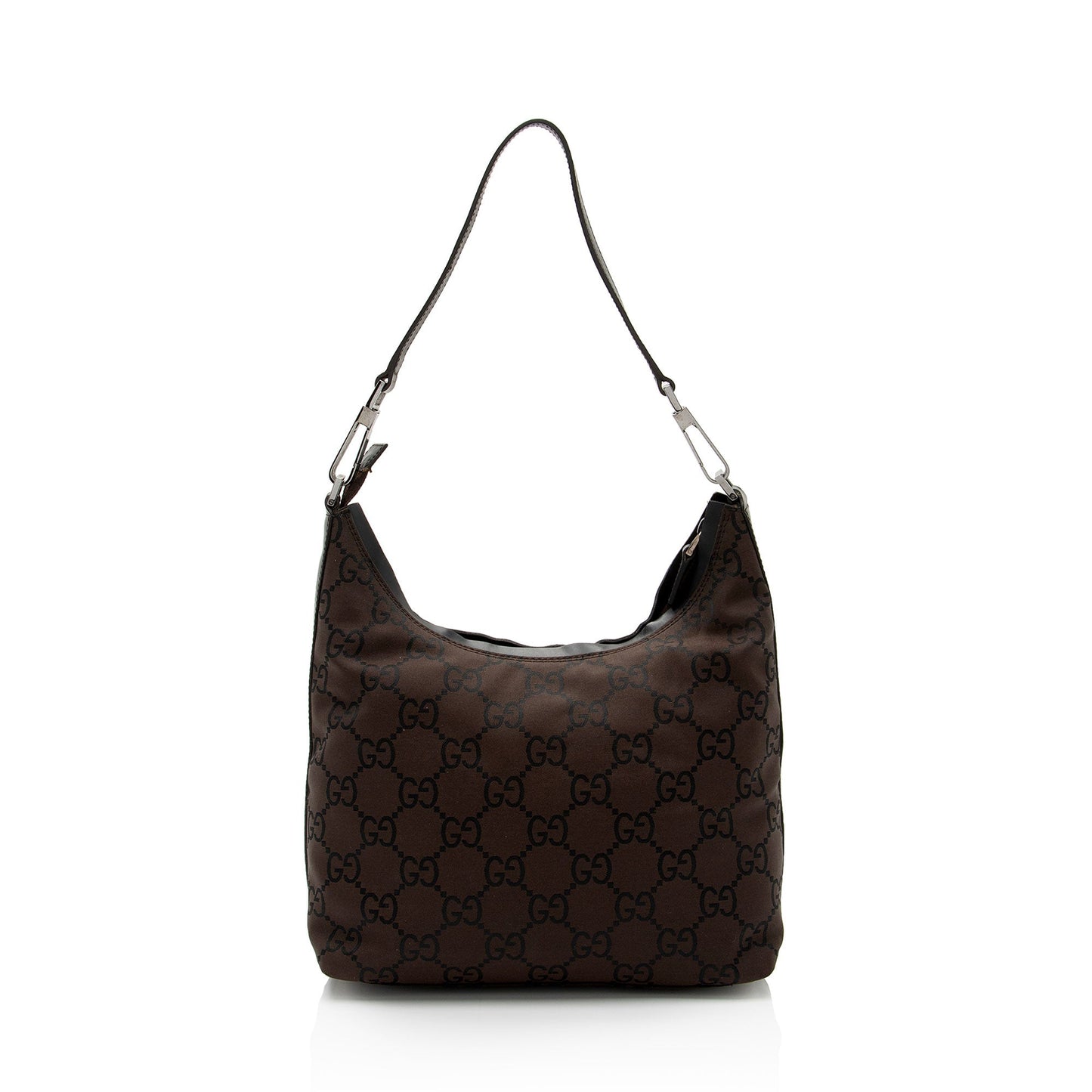 Gucci GG SHF-9U8enc Leather Canvas Nylon Black Shoulder Bag