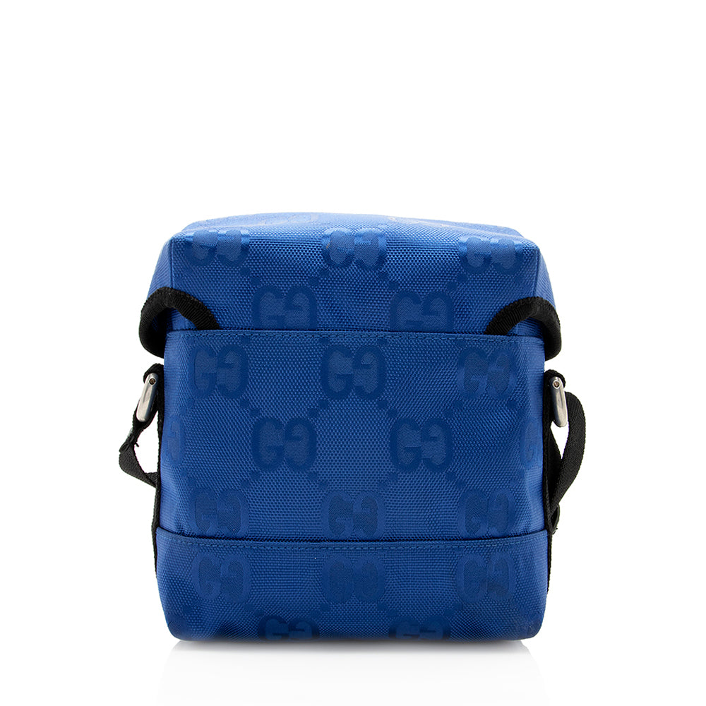 Gucci GG Off Grid Messenger SHF Leather Nylon Black Blue Shoulder Bag