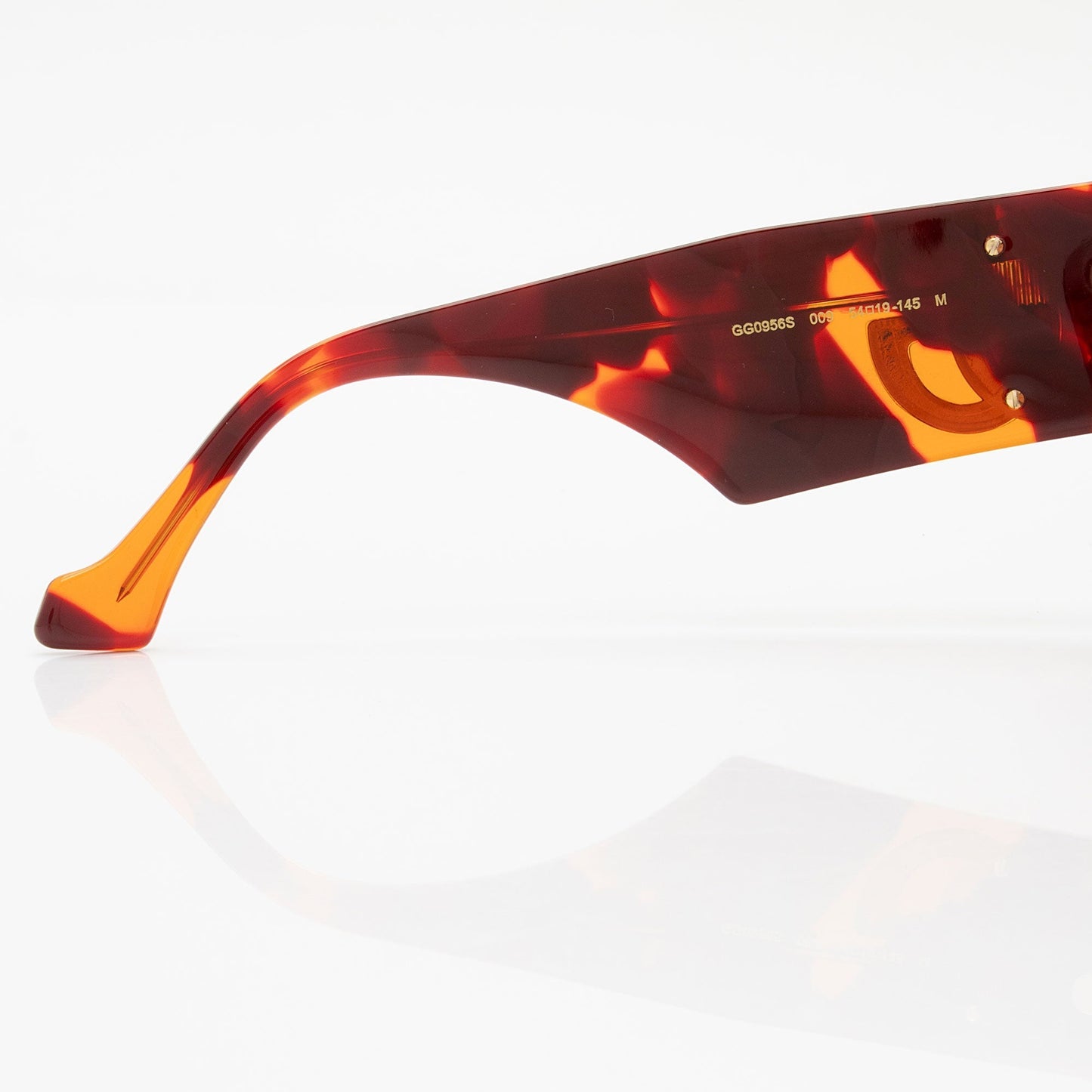 Gucci GG Oversized Rectangular Sunglasses SHF-toom2U Black Red Accessory