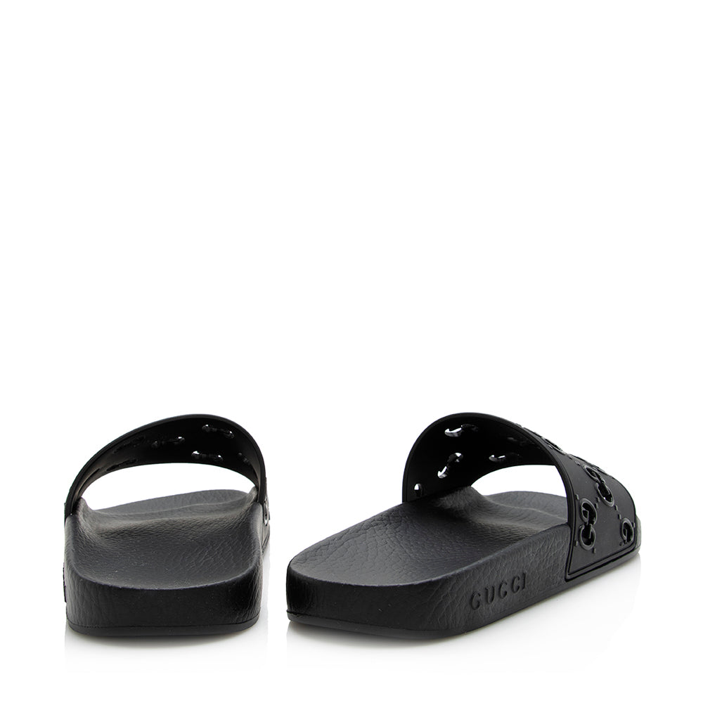 Gucci GG Rubber Slides - Size Black Shoes 38 Shf