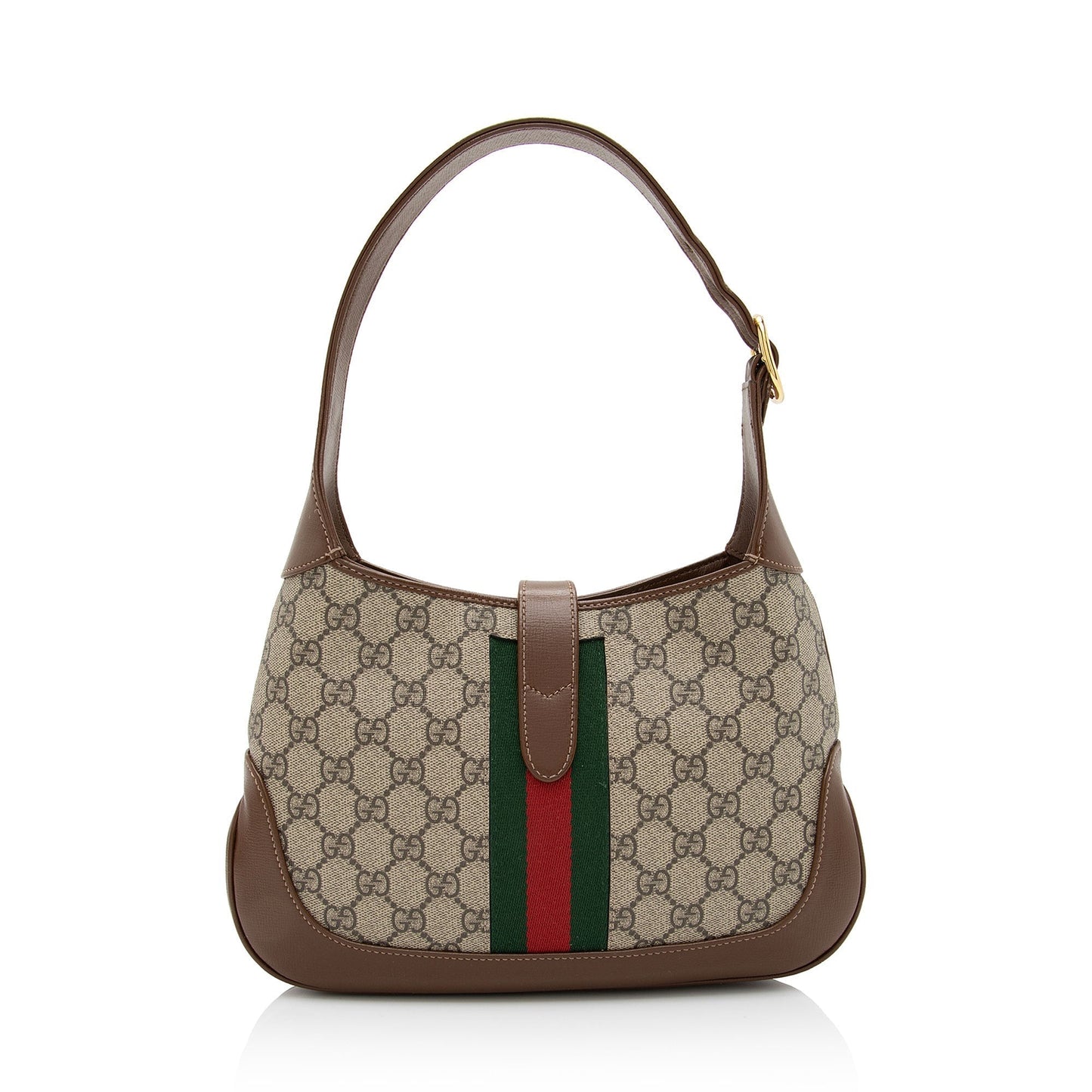 Gucci GG Supreme Jackie SHF-ViiE4X Leather Canvas Nylon Brown Shoulder Bag