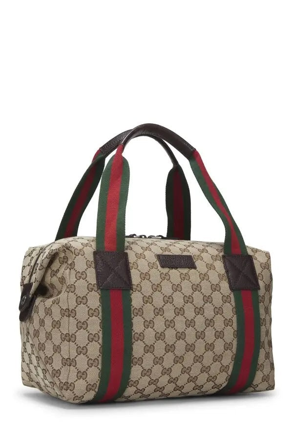 Gucci GG WEB DUFFLE Canvas Medium Travel Bag