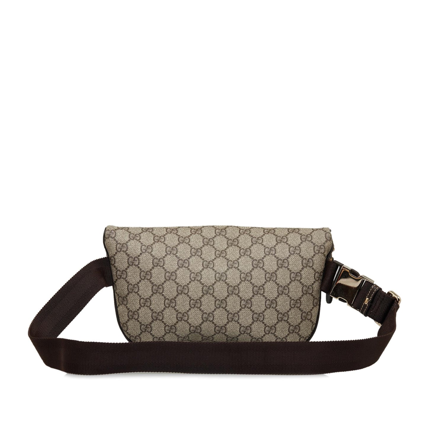 Gucci GG Supreme Belt SHG-3rzTUh Canvas Calf Brown Accessory