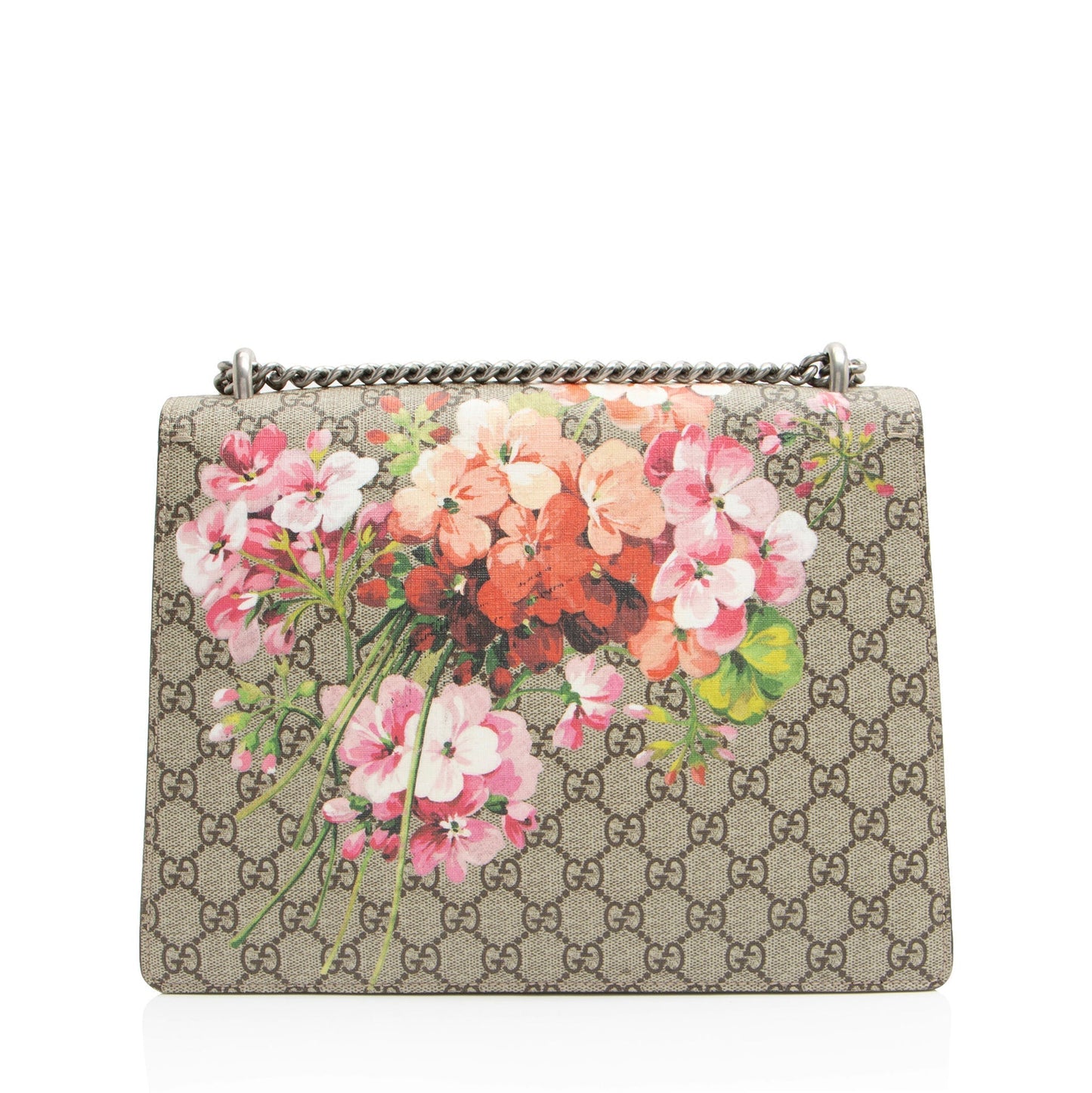 Gucci GG Supreme Blooms Dionysus Canvas Suede Brown Medium Shoulder Bag