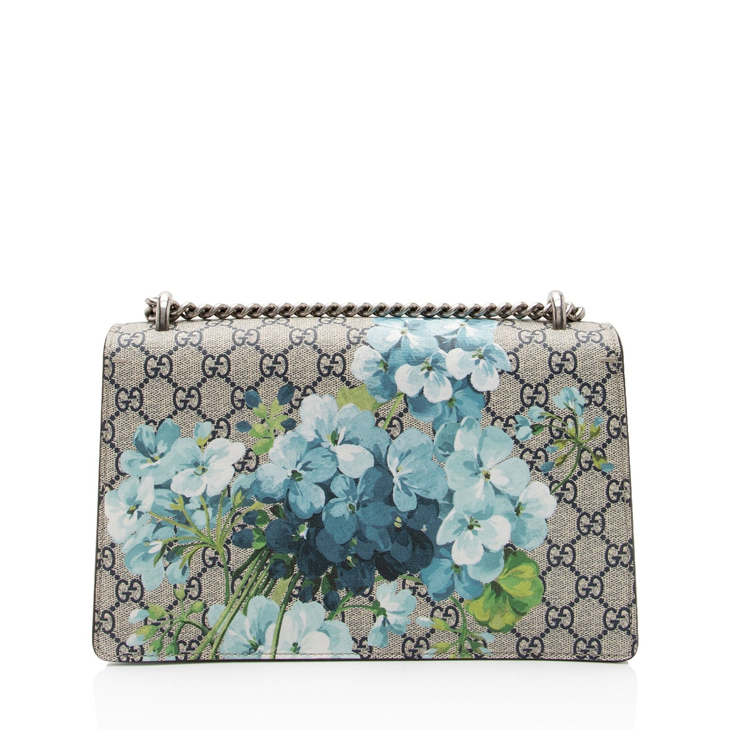Gucci GG Supreme Blooms Dionysus SHF-X2N0d4 Canvas Suede Beige Blue Shoulder Bag