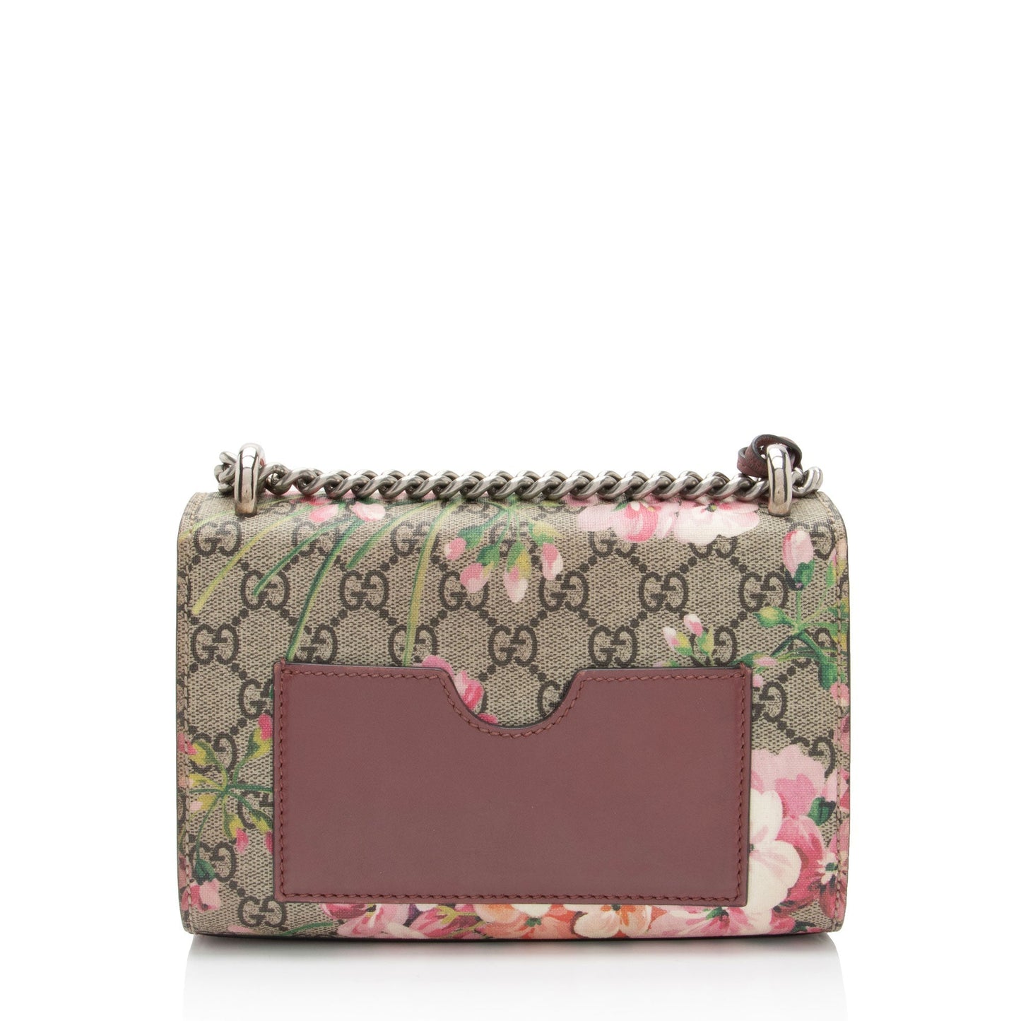 Gucci GG Supreme Blooms Padlock SHF-6zv2gD Leather Canvas Beige Pink Crossbody Bag