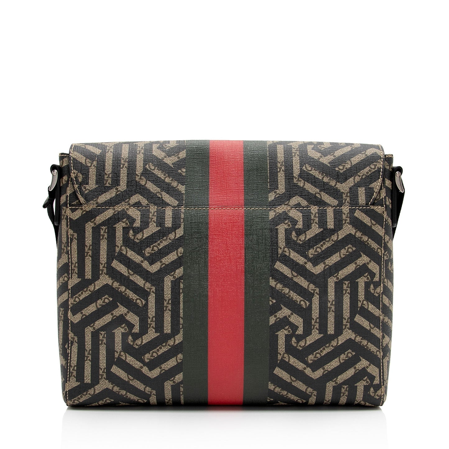 Gucci GG Supreme Caleido Web Messenger Leather Canvas Nylon Black Shoulder Bag