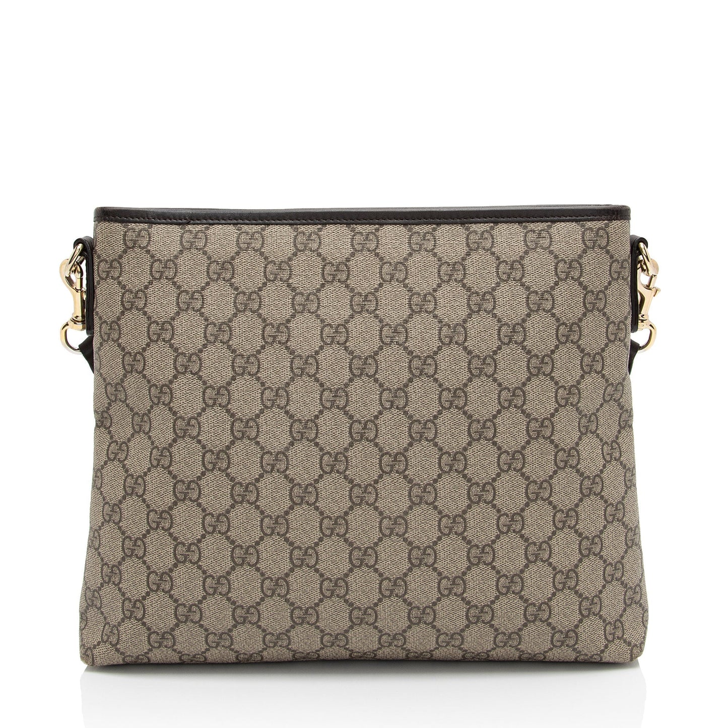 Gucci GG Supreme Classic Web Messenger Leather Canvas Nylon Brown Shoulder Bag