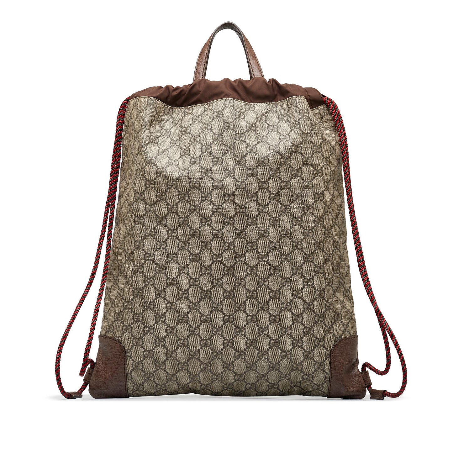 Gucci GG Supreme Courrier Drawstring Backpack Canvas Brown Jewelry