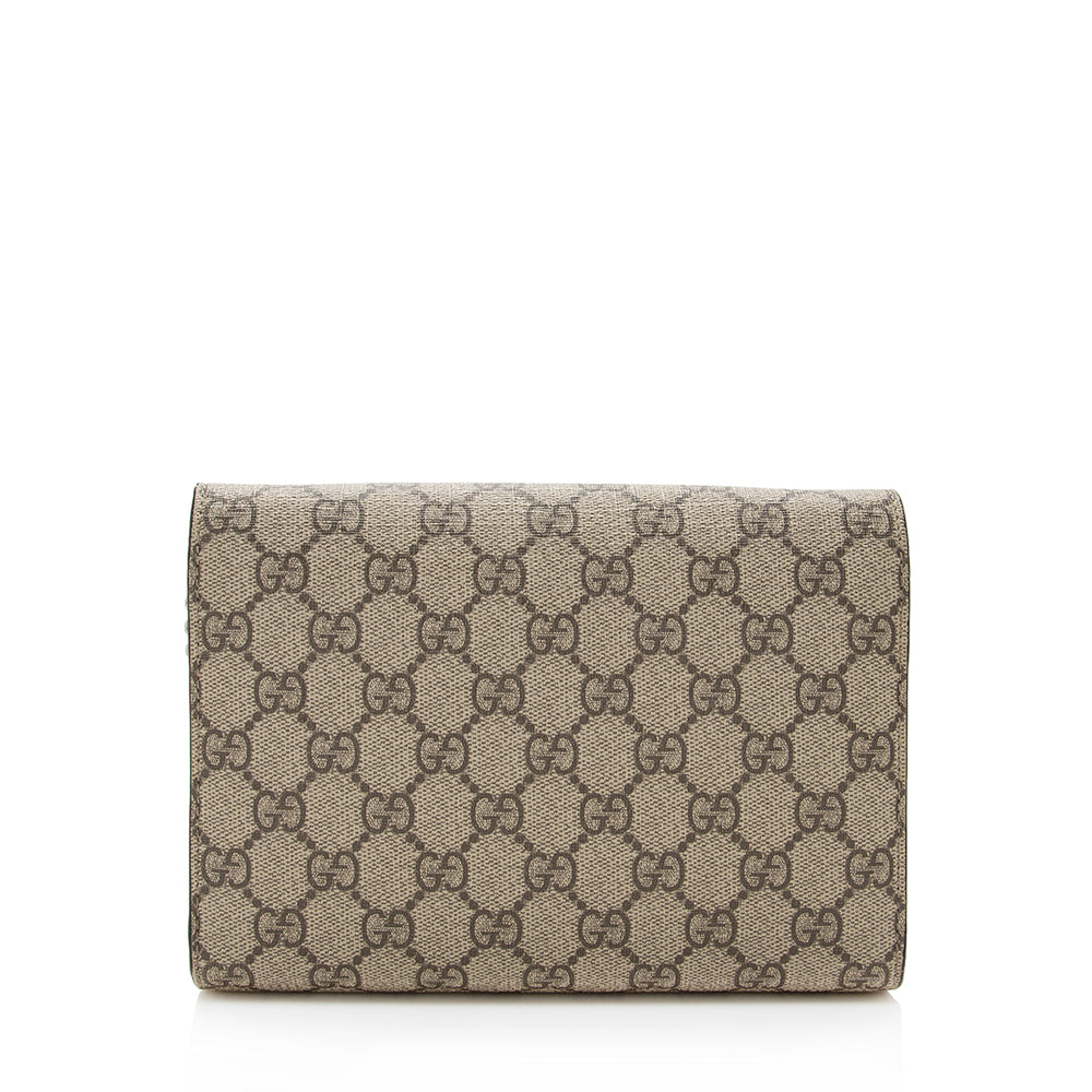 Gucci GG Supreme Dionysus Wallet on Leather Canvas Brown Beige Crossbody Bag