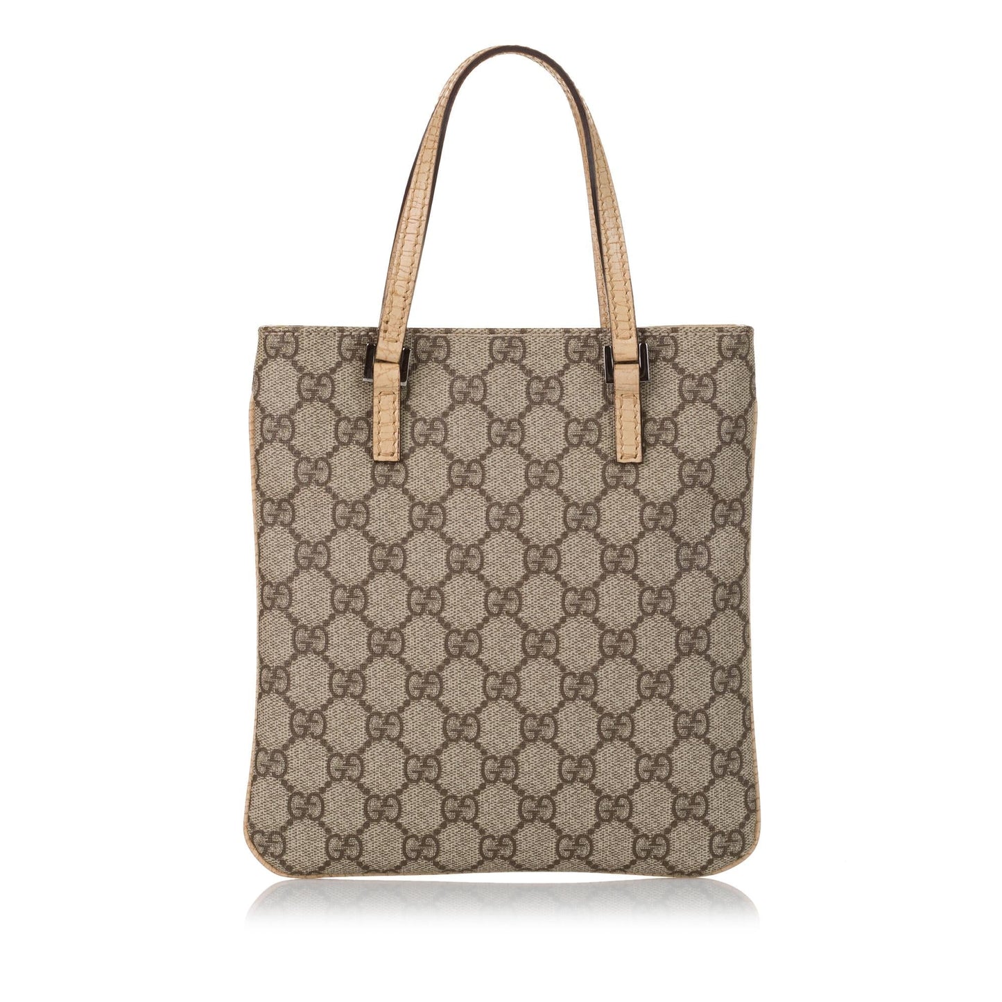 Gucci GG Supreme SHG Canvas Calf Brown Satchel Bag Handbag Shg