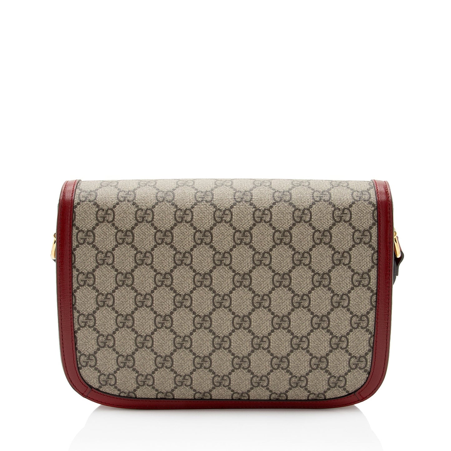 Gucci GG Supreme Horsebit SHF-aGjQ4R Leather Canvas Beige Red Crossbody Bag