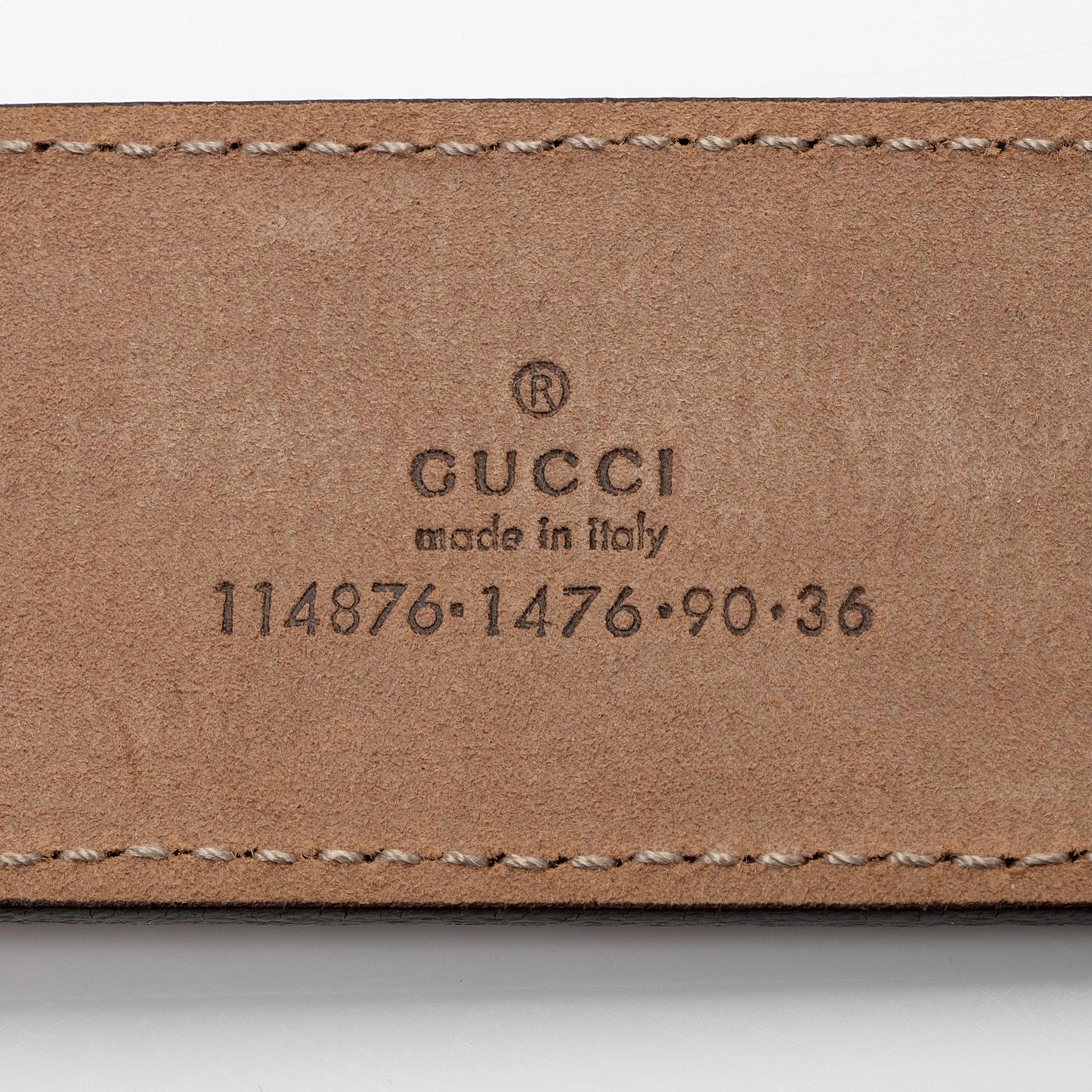 Gucci GG Supreme Interlocking G Belt Leather Canvas Beige Red Accessory
