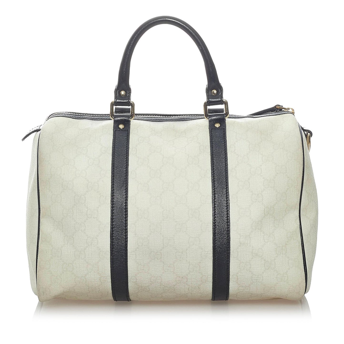 Gucci GG Supreme Joy Boston SHG Canvas Black White Satchel Bag