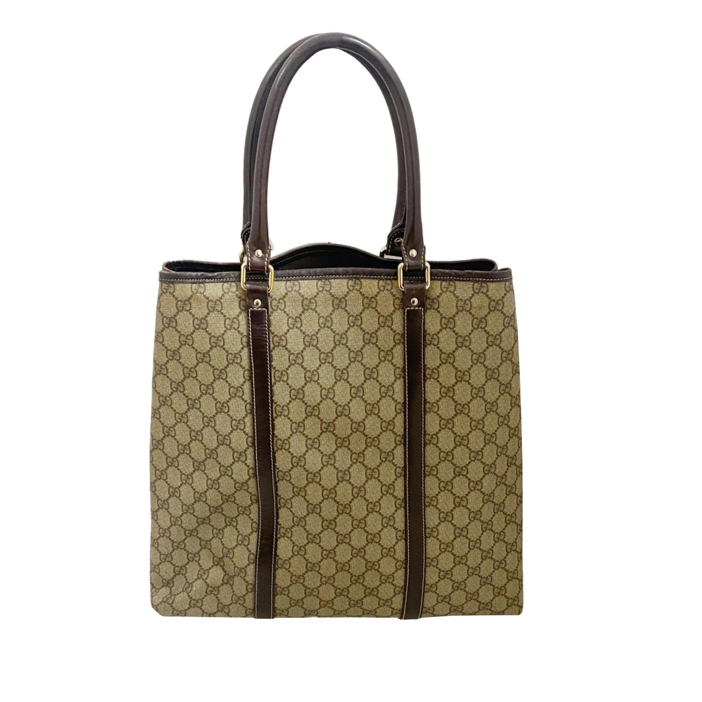 Gucci GG Supreme Joy Tall SHG-QbBNZd Canvas Calf Brown Tote Bag