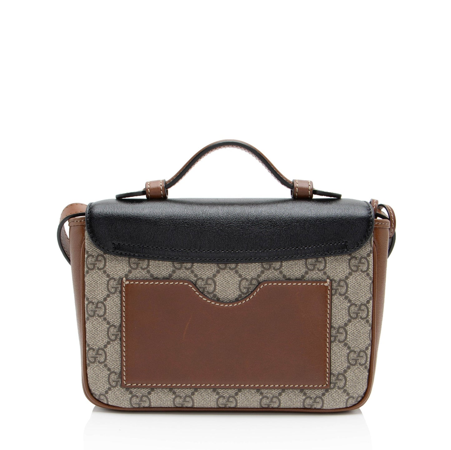 Gucci GG Supreme Padlock Leather Canvas Black Brown Crossbody Bag