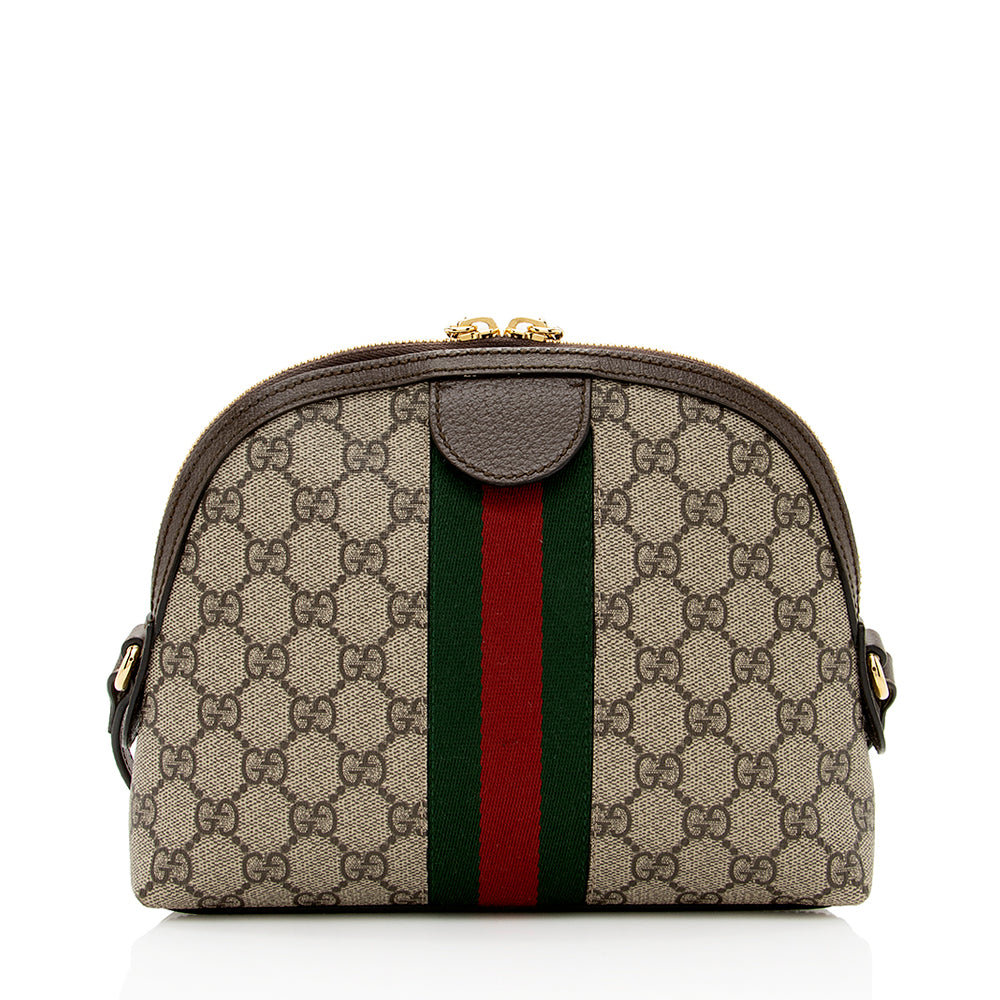 Gucci GG Supreme Ophidia Dome SHF Leather Canvas Nylon Brown Crossbody Bag Bag Shf