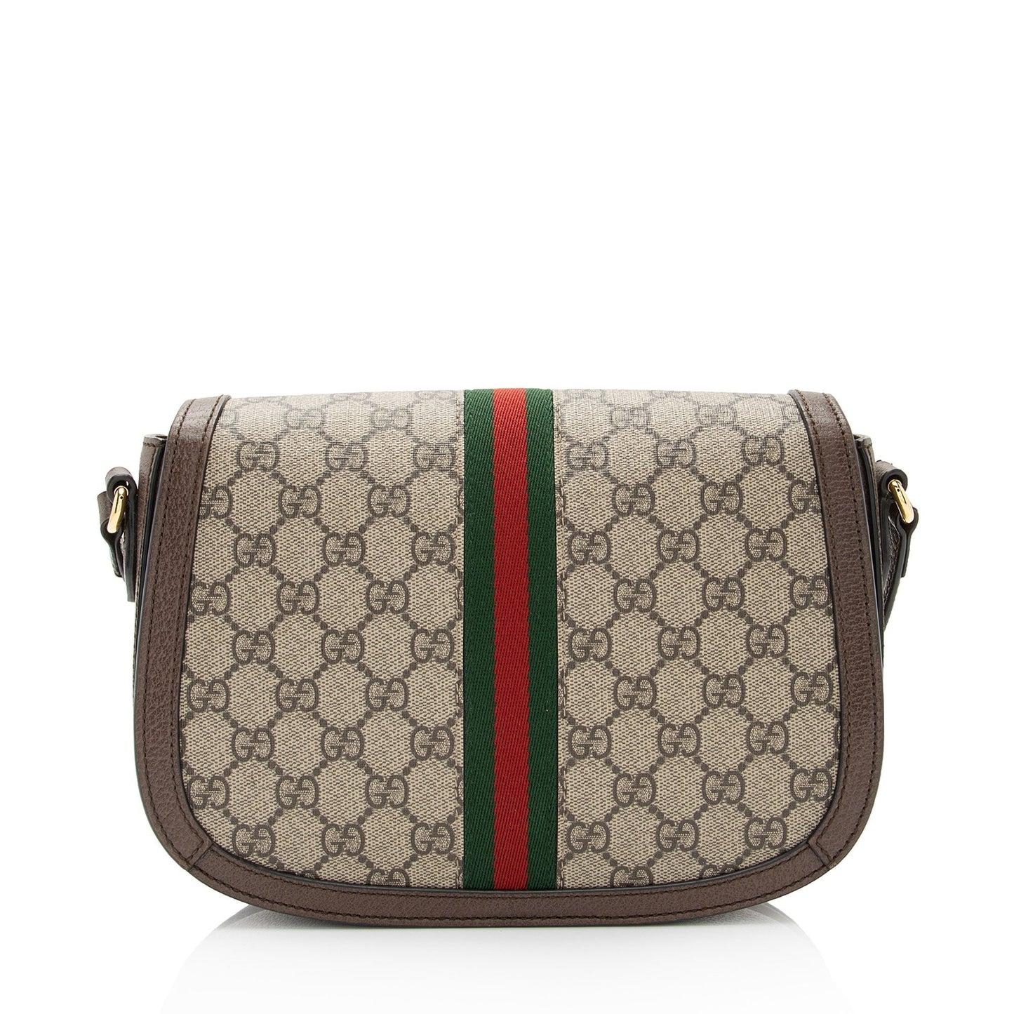 Gucci GG Supreme Ophidia Flap Messenger Leather Canvas Nylon Brown Shoulder Bag Shf Xrtcr7