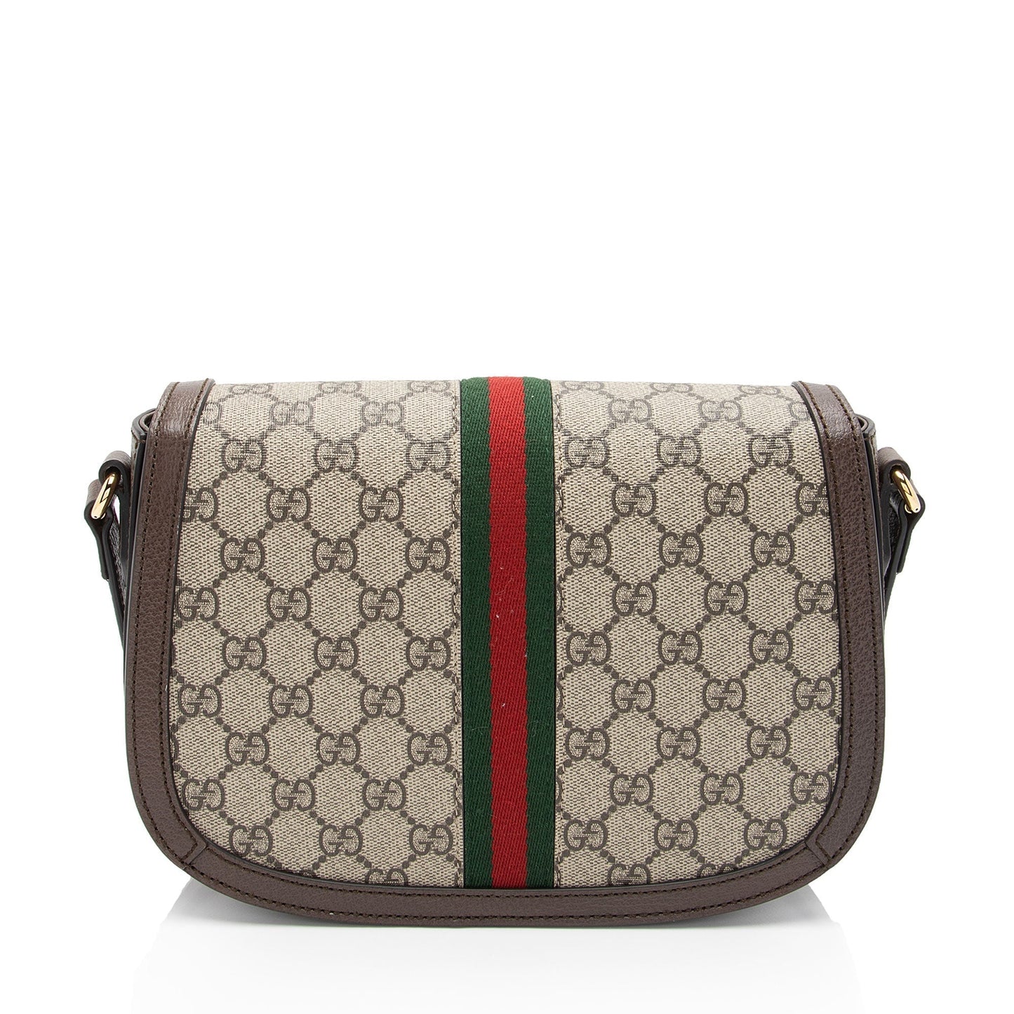 Gucci GG Supreme Ophidia Flap Messenger Leather Canvas Nylon Brown Shoulder Bag Shf 6Fvzgf