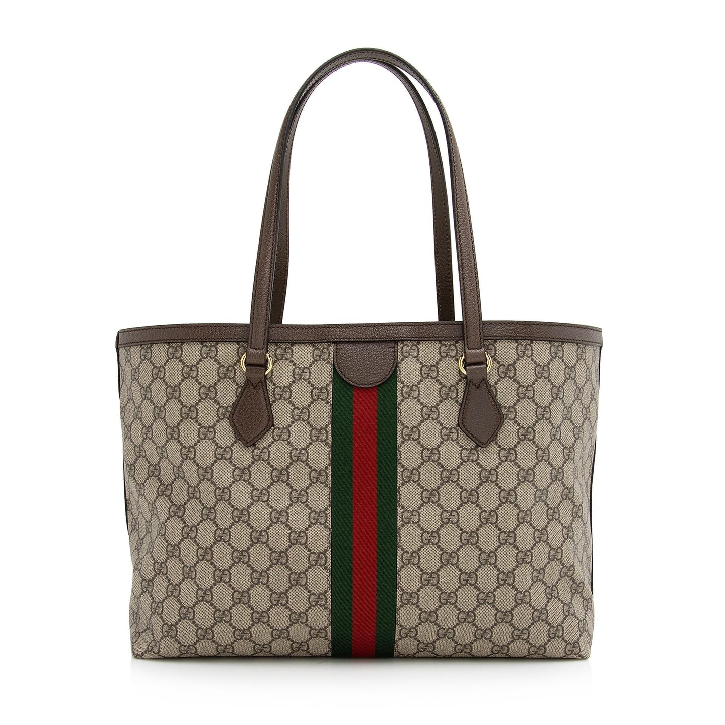 Gucci GG Supreme Ophidia Shopping SHF-mxFgXf Leather Canvas Nylon Brown Tote Bag