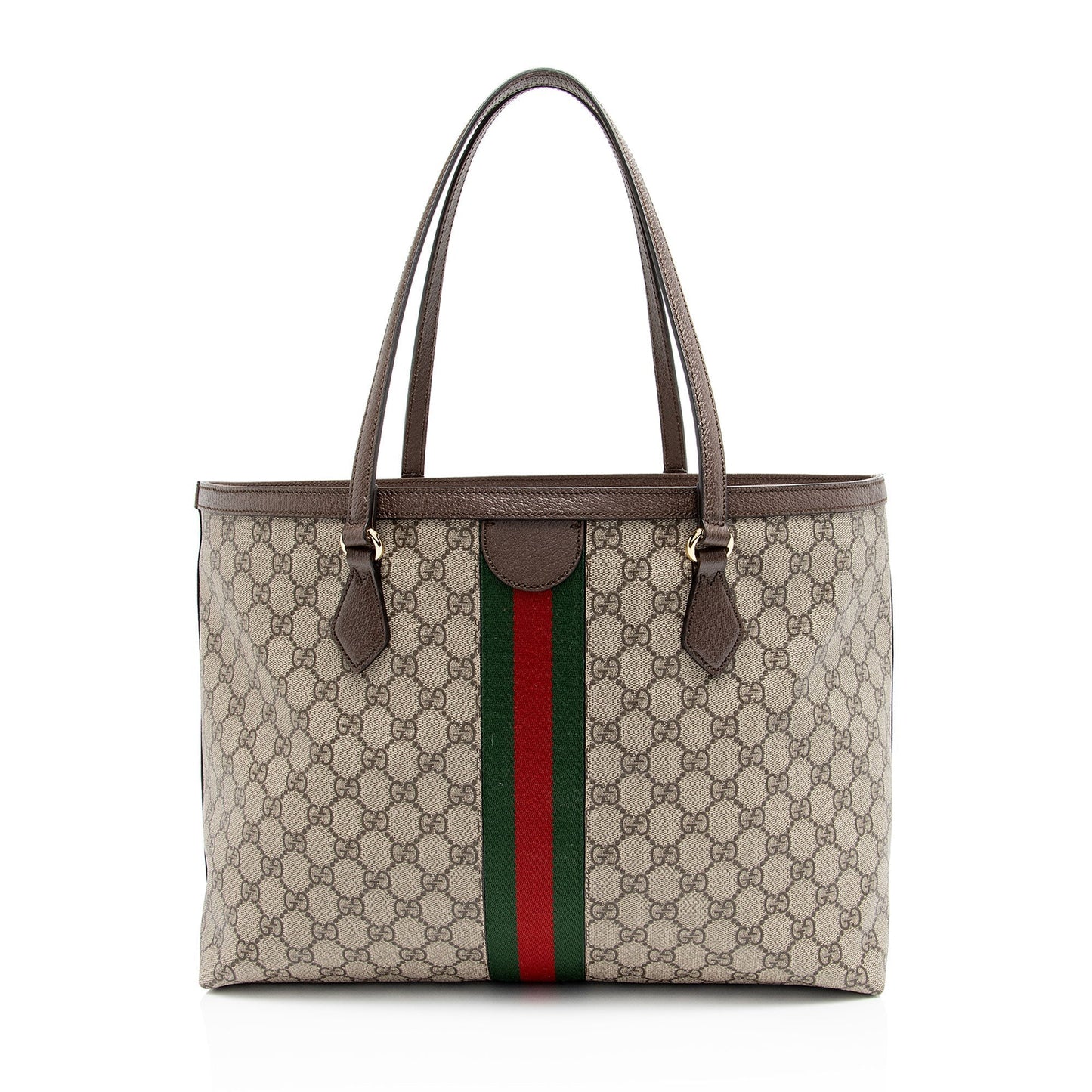 Gucci GG Supreme Ophidia Shopping SHF-3NBNMn Leather Canvas Nylon Brown Tote Bag